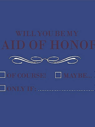 Will You Be My Maid of Honor Card - Checkbox