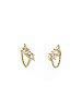 Cubic Zirconia Gold Climber Earrings with Chain Detail