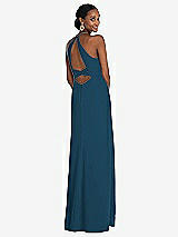 Alt View 1 Thumbnail - Atlantic Blue Halter Criss Cross Cutout Back Maxi Dress