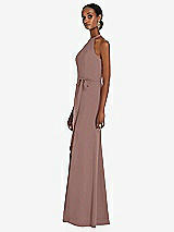 Side View Thumbnail - Sienna Halter Criss Cross Cutout Back Maxi Dress