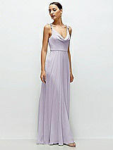 Side View Thumbnail - Moondance Cowl Neck Chiffon Maxi Dress with Hand-Worked Petal Straps