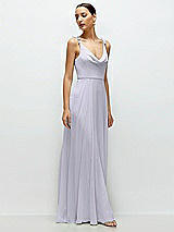 Side View Thumbnail - Silver Dove Cowl Neck Chiffon Maxi Dress with Hand-Worked Petal Straps