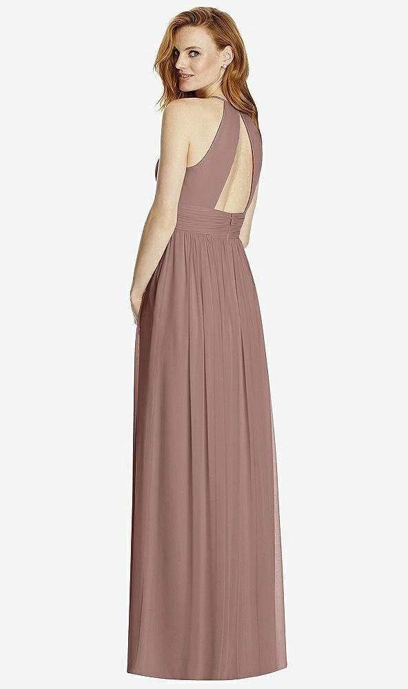 Back View - Sienna Cutout Open-Back Shirred Halter Maxi Dress