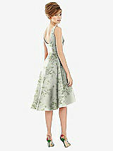 Alt View 2 Thumbnail - Cottage Rose Sage Bateau Neck High Low Floral Satin Cocktail Dress