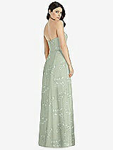 Rear View Thumbnail - Vintage Primrose Sage Strapless Notch Chiffon Maxi Dress