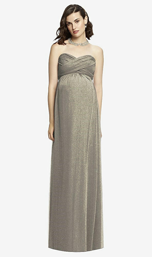 Front View - Mocha Gold Dessy Shimmer Maternity Bridesmaid Dress M426LS