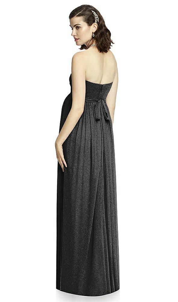 Back View - Black Silver Dessy Shimmer Maternity Bridesmaid Dress M426LS