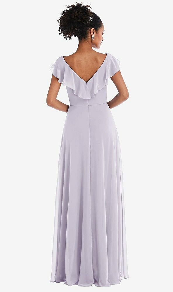 Back View - Moondance Ruffle-Trimmed V-Back Chiffon Maxi Dress