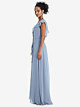 Side View Thumbnail - Cloudy Ruffle-Trimmed V-Back Chiffon Maxi Dress