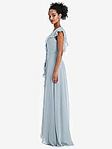 Side View Thumbnail - Mist Ruffle-Trimmed V-Back Chiffon Maxi Dress