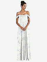 Alt View 1 Thumbnail - Bleu Garden Off-the-Shoulder Draped Neckline Maxi Dress