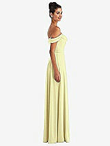 Alt View 3 Thumbnail - Butter Yellow Off-the-Shoulder Draped Neckline Maxi Dress