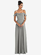 Alt View 1 Thumbnail - Chelsea Gray Off-the-Shoulder Draped Neckline Maxi Dress