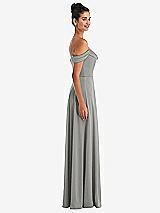 Alt View 3 Thumbnail - Chelsea Gray Off-the-Shoulder Draped Neckline Maxi Dress