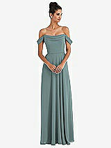 Alt View 1 Thumbnail - Icelandic Off-the-Shoulder Draped Neckline Maxi Dress