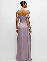 Rear View Thumbnail - Lilac Dusk Off-the-Shoulder Draped Neckline Maxi Dress