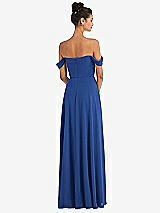 Alt View 2 Thumbnail - Classic Blue Off-the-Shoulder Draped Neckline Maxi Dress