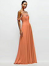 Side View Thumbnail - Sweet Melon Off-the-Shoulder Draped Neckline Maxi Dress