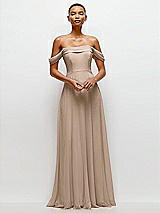 Front View Thumbnail - Topaz Off-the-Shoulder Draped Neckline Maxi Dress