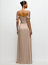 Rear View Thumbnail - Topaz Off-the-Shoulder Draped Neckline Maxi Dress