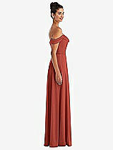 Alt View 3 Thumbnail - Amber Sunset Off-the-Shoulder Draped Neckline Maxi Dress