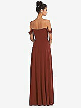 Alt View 2 Thumbnail - Auburn Moon Off-the-Shoulder Draped Neckline Maxi Dress