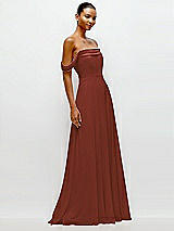 Side View Thumbnail - Auburn Moon Off-the-Shoulder Draped Neckline Maxi Dress