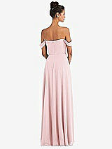 Alt View 2 Thumbnail - Ballet Pink Off-the-Shoulder Draped Neckline Maxi Dress