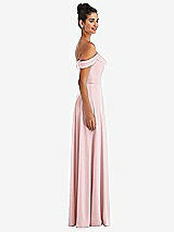 Alt View 3 Thumbnail - Ballet Pink Off-the-Shoulder Draped Neckline Maxi Dress