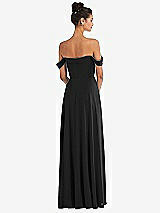 Alt View 2 Thumbnail - Black Off-the-Shoulder Draped Neckline Maxi Dress