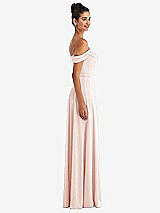 Alt View 3 Thumbnail - Blush Off-the-Shoulder Draped Neckline Maxi Dress