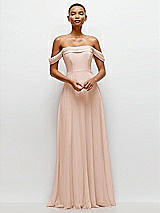 Front View Thumbnail - Cameo Off-the-Shoulder Draped Neckline Maxi Dress