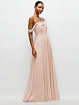 Side View Thumbnail - Cameo Off-the-Shoulder Draped Neckline Maxi Dress