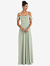 Alt View 1 Thumbnail - Celadon Off-the-Shoulder Draped Neckline Maxi Dress