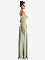 Alt View 3 Thumbnail - Celadon Off-the-Shoulder Draped Neckline Maxi Dress