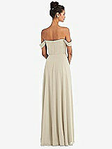 Alt View 2 Thumbnail - Champagne Off-the-Shoulder Draped Neckline Maxi Dress