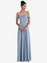 Alt View 1 Thumbnail - Cloudy Off-the-Shoulder Draped Neckline Maxi Dress