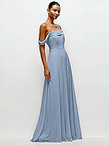 Side View Thumbnail - Cloudy Off-the-Shoulder Draped Neckline Maxi Dress