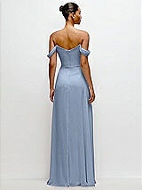 Rear View Thumbnail - Cloudy Off-the-Shoulder Draped Neckline Maxi Dress