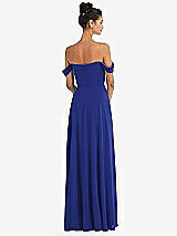 Alt View 2 Thumbnail - Cobalt Blue Off-the-Shoulder Draped Neckline Maxi Dress