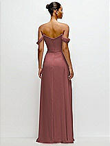 Rear View Thumbnail - English Rose Off-the-Shoulder Draped Neckline Maxi Dress