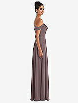 Alt View 3 Thumbnail - French Truffle Off-the-Shoulder Draped Neckline Maxi Dress