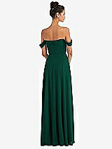 Alt View 2 Thumbnail - Hunter Green Off-the-Shoulder Draped Neckline Maxi Dress