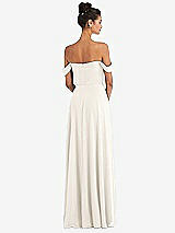 Alt View 2 Thumbnail - Ivory Off-the-Shoulder Draped Neckline Maxi Dress