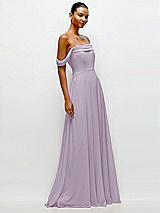 Side View Thumbnail - Lilac Haze Off-the-Shoulder Draped Neckline Maxi Dress