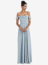 Alt View 1 Thumbnail - Mist Off-the-Shoulder Draped Neckline Maxi Dress