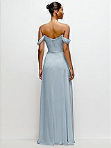 Rear View Thumbnail - Mist Off-the-Shoulder Draped Neckline Maxi Dress