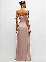 Rear View Thumbnail - Neu Nude Off-the-Shoulder Draped Neckline Maxi Dress