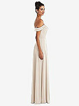 Alt View 3 Thumbnail - Oat Off-the-Shoulder Draped Neckline Maxi Dress