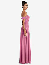 Alt View 3 Thumbnail - Orchid Pink Off-the-Shoulder Draped Neckline Maxi Dress